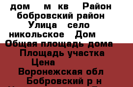 дом 90 м .кв. › Район ­ бобровский район › Улица ­ село 2- никольское › Дом ­ 11 › Общая площадь дома ­ 90 › Площадь участка ­ 37 › Цена ­ 1 000 000 - Воронежская обл., Бобровский р-н Недвижимость » Дома, коттеджи, дачи продажа   